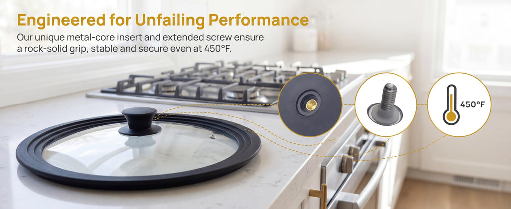 Tempered Glass Universal Lid with Silicone Rim Y6722