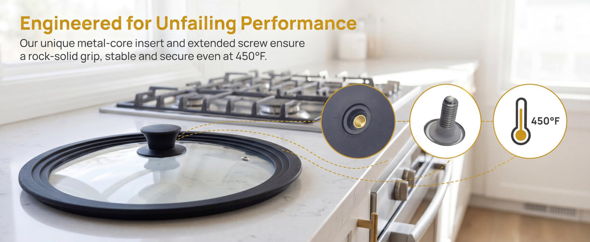 Tempered Glass Universal Lid with Silicone Rim Y6722