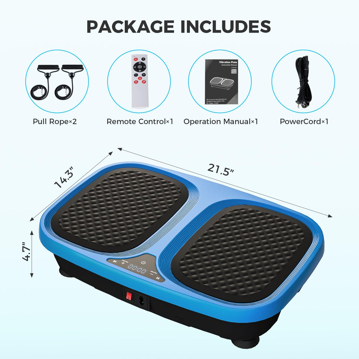 Vibration Plate Exercise Machine with Pull Ropes D7001