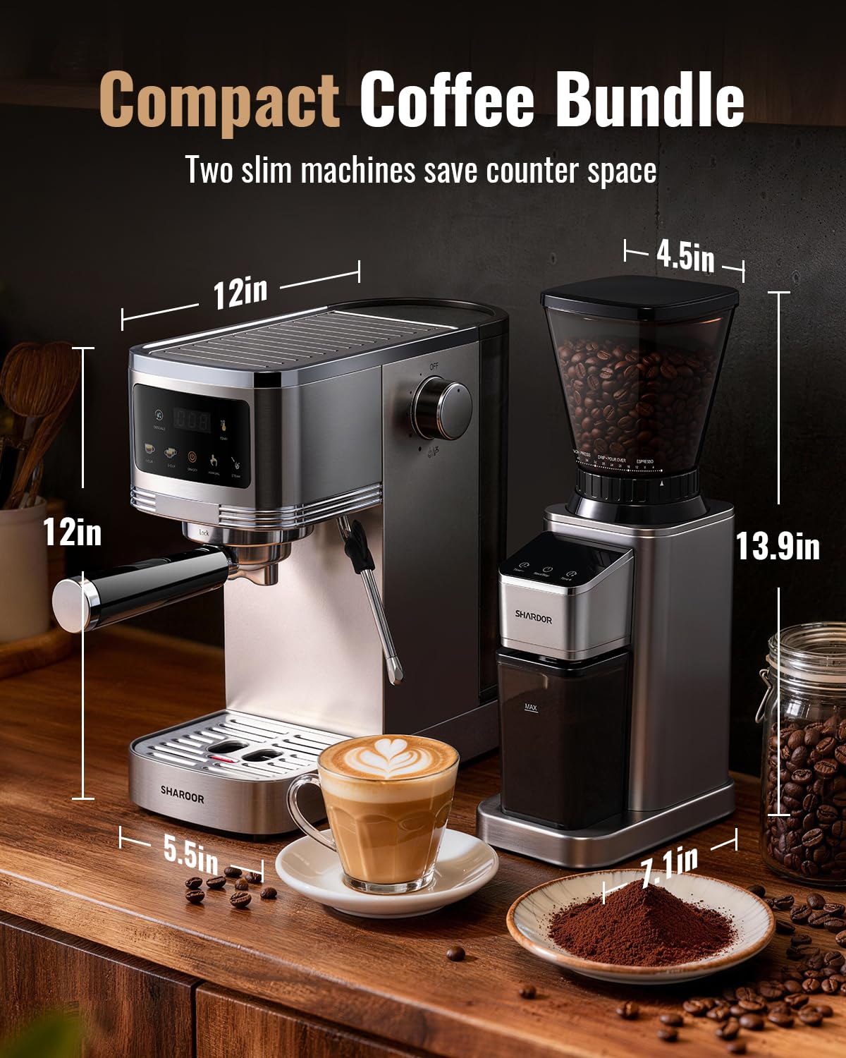 Espresso Machine with Grinder and 48 Grind Settings I27589