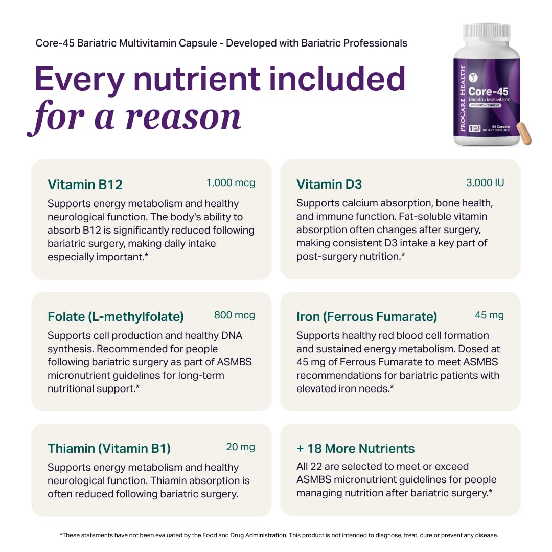 Bariatric Multivitamin 45mg Iron Capsule 30ct D599342