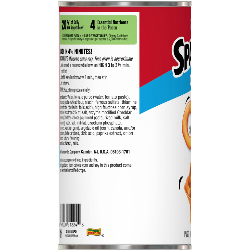 Canned Pasta 22.4 OZ Pack of 12 N673295