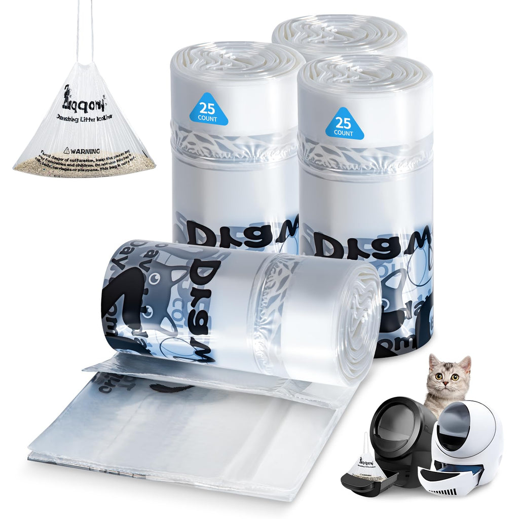 Litter Box Liners 100 Count Leak-Proof Drawstring I723