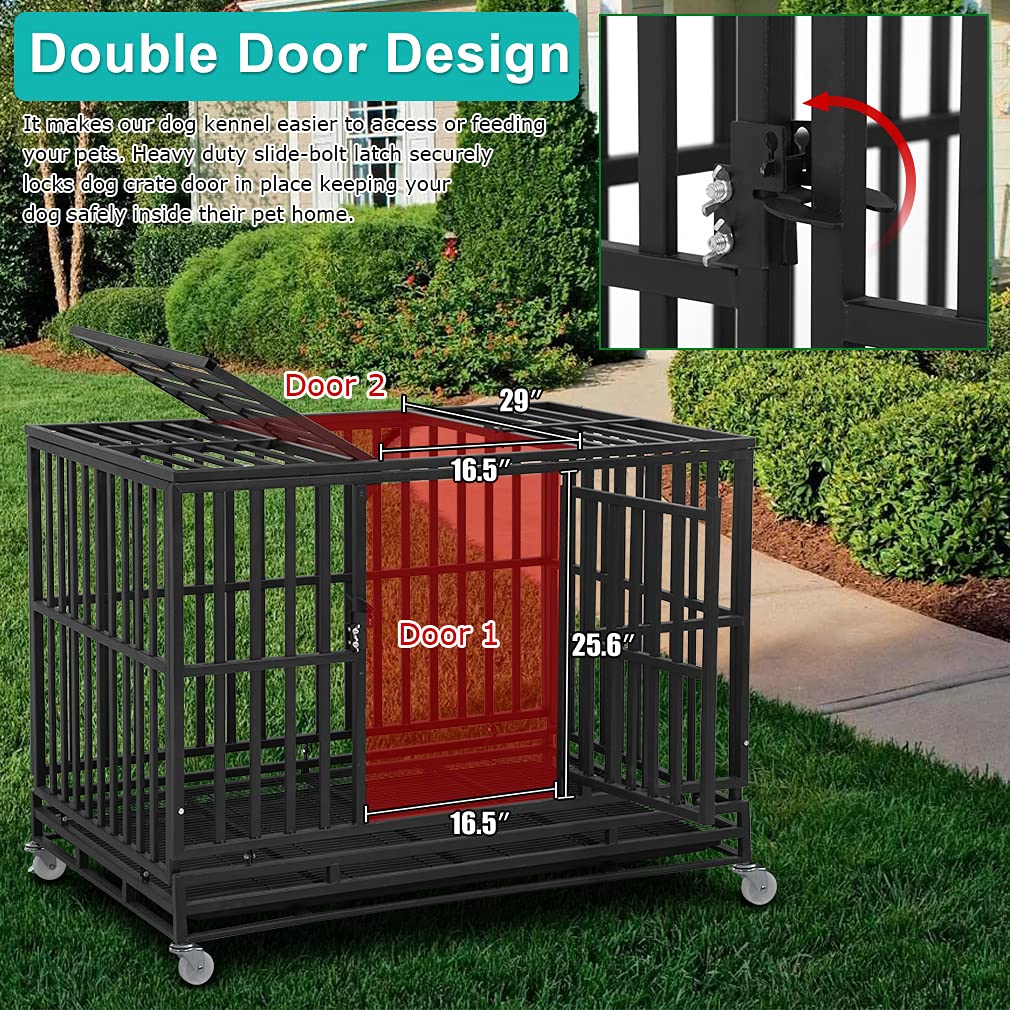 48 Inch Heavy Duty Metal Dog Crate with Double Door M97094