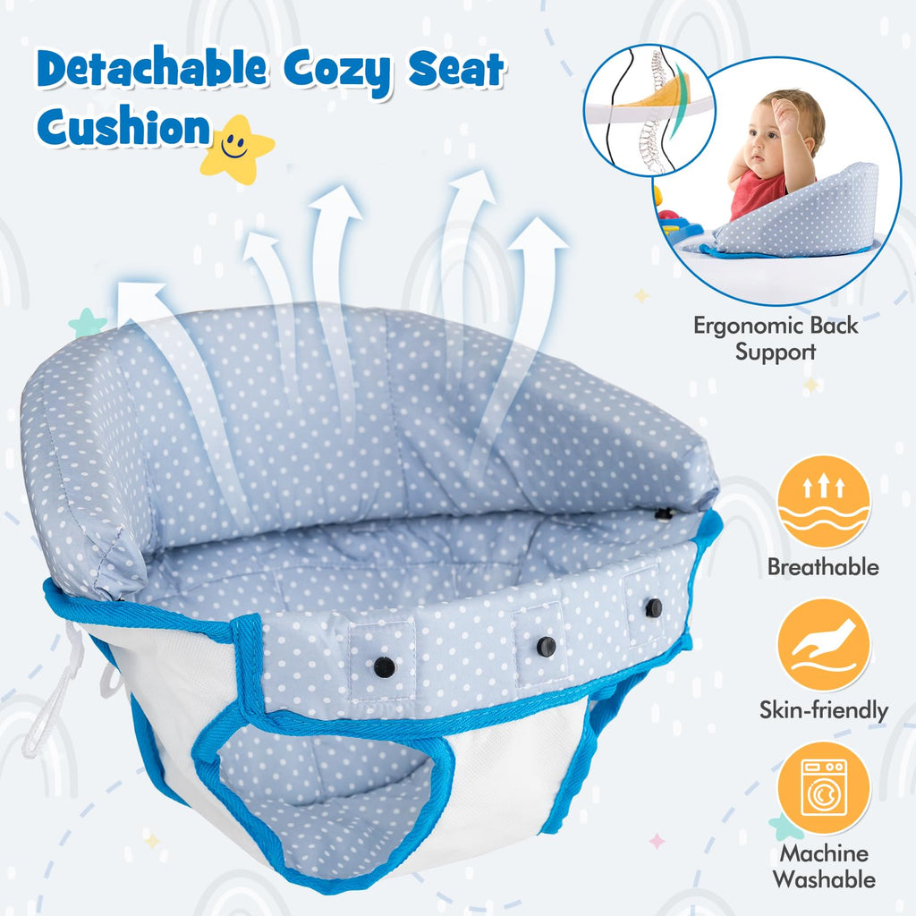 Blue 5 in 1 Foldable Baby Walker with Wheels J9262