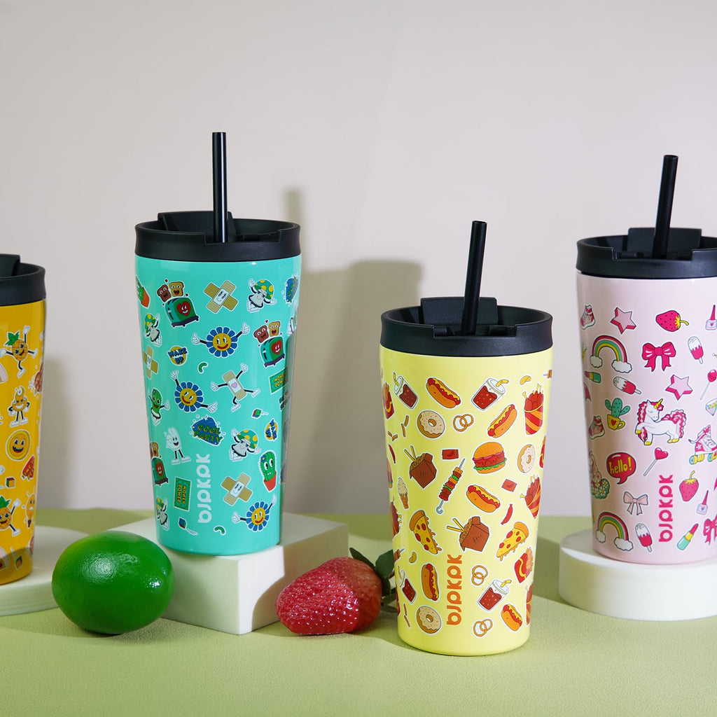22 oz Insulated Stainless Steel Tumbler with Straw C433365