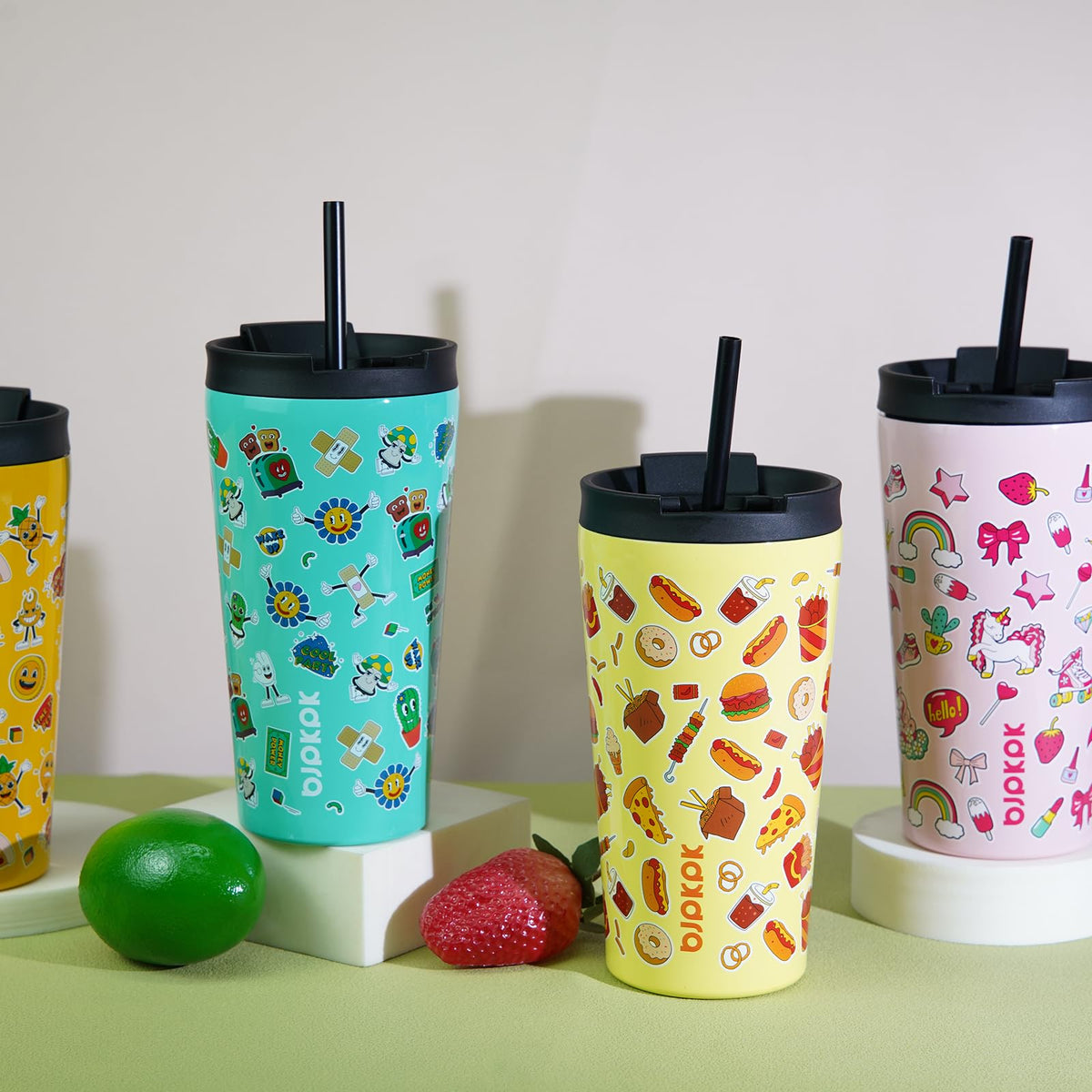 22 oz Insulated Stainless Steel Tumbler with Straw C433365