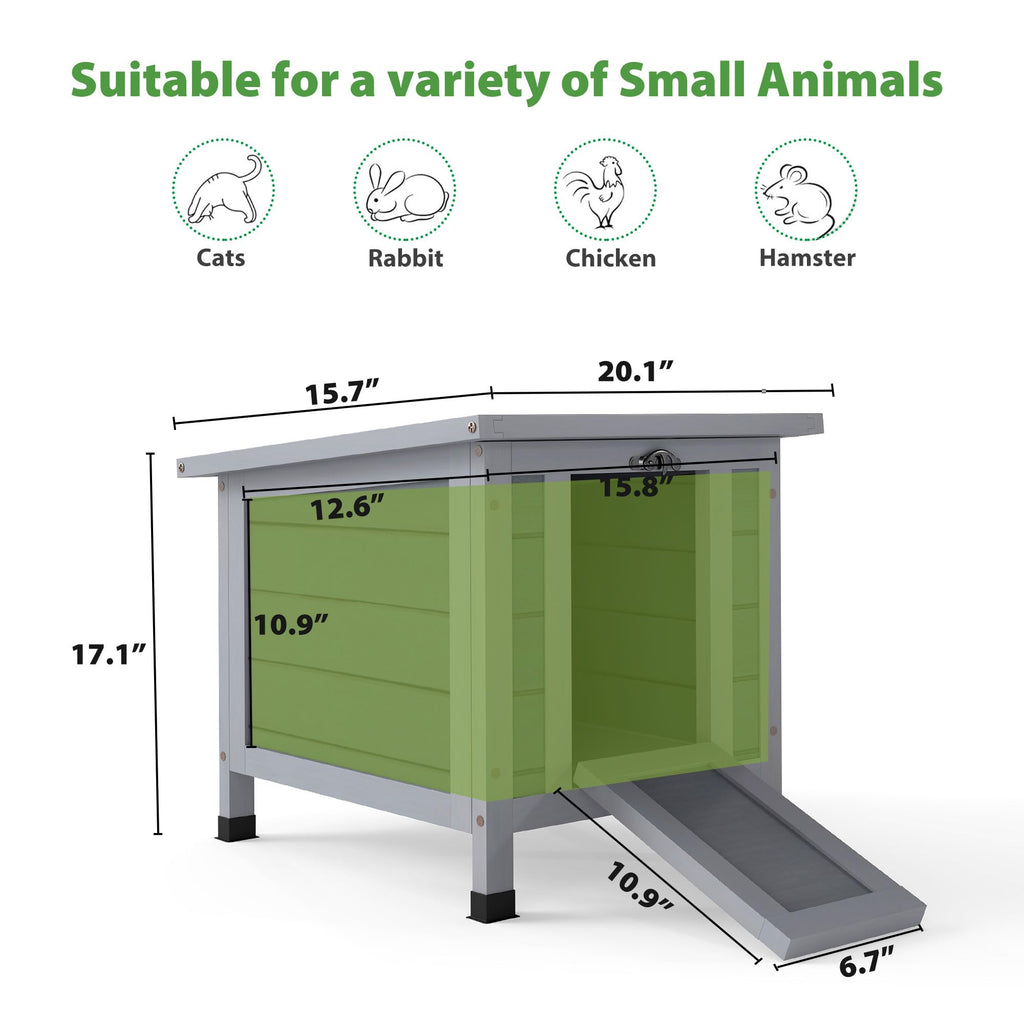 Gray Rabbit Hutch Small Animal Cage M8181