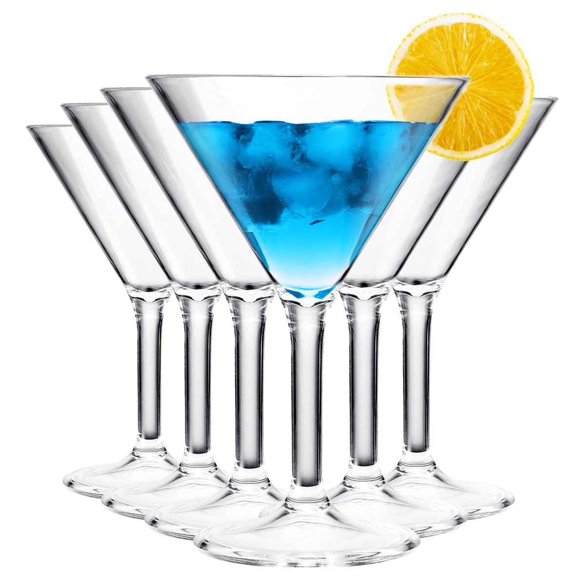 Clear Shatterproof 10oz Martini Glasses Set of 6 Q871