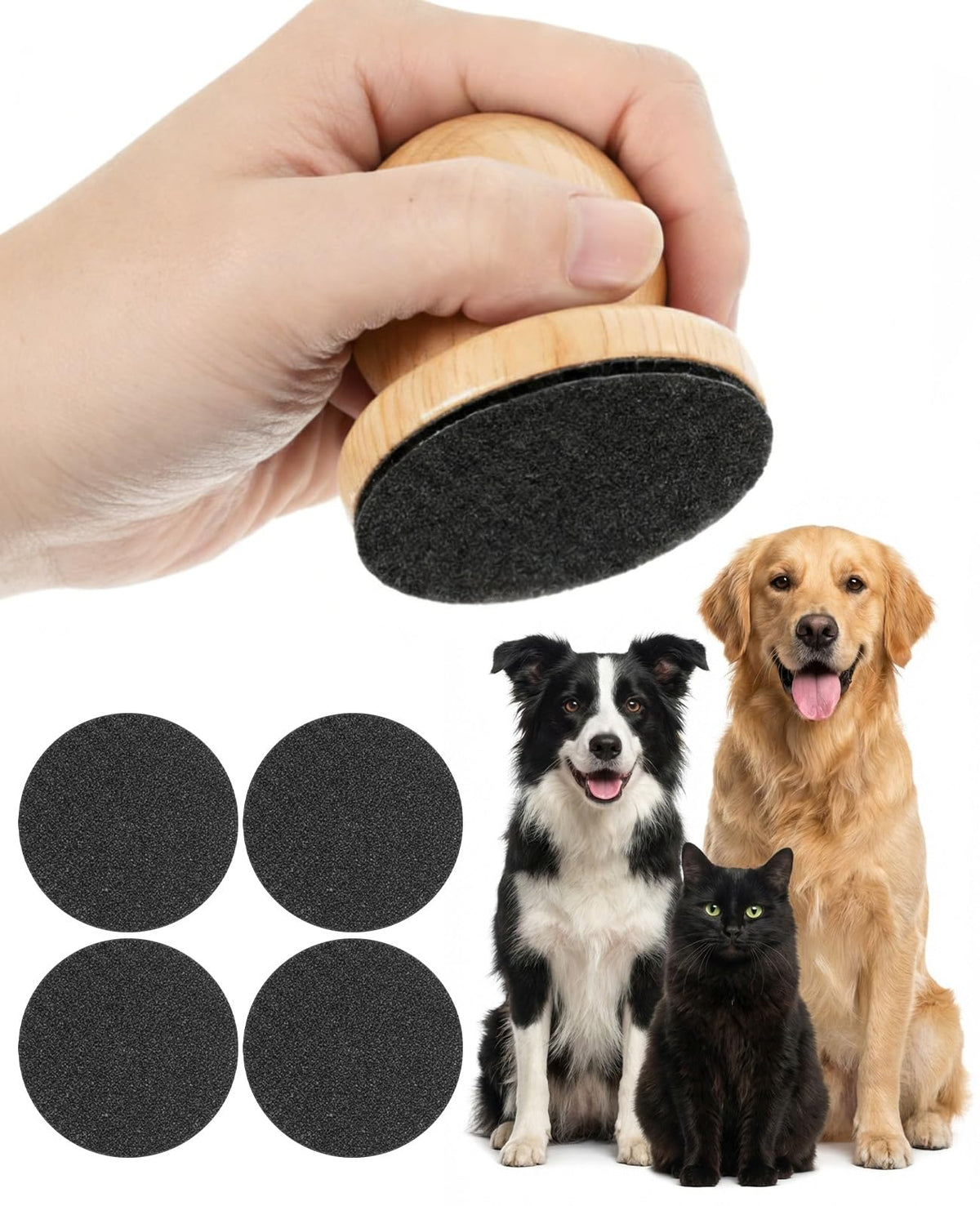 Dog Nail File Grinder Board with 4-Pack Replaceable Sandpaper Discs V907