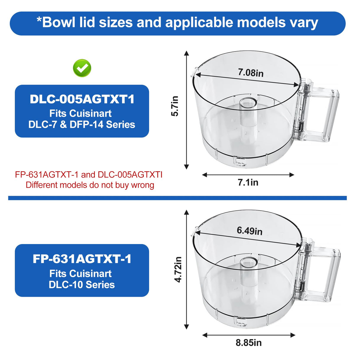 14-Cup Food Processor Working Bowl with 4 Locking Clips M1760
