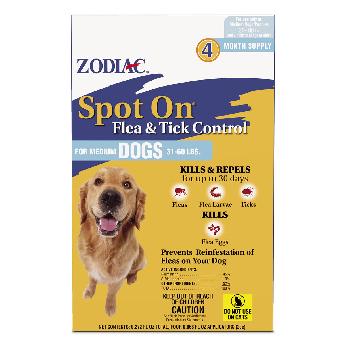Flea & Tick Control Medium Dogs 4 Pack A217150