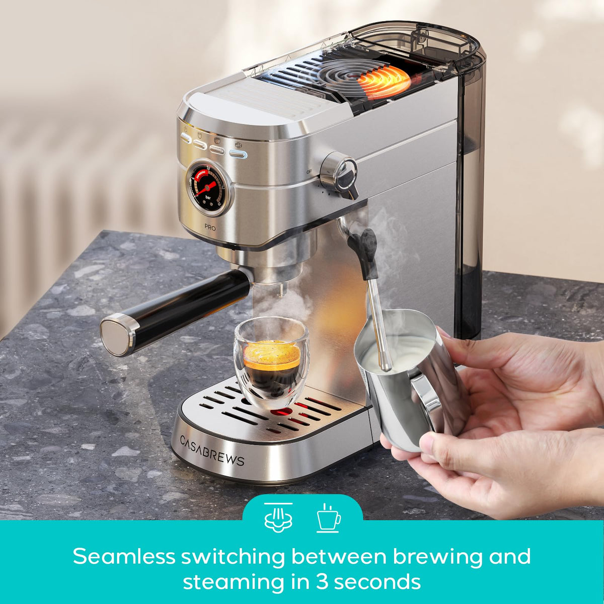 Espresso Machine with Steam Wand T8091