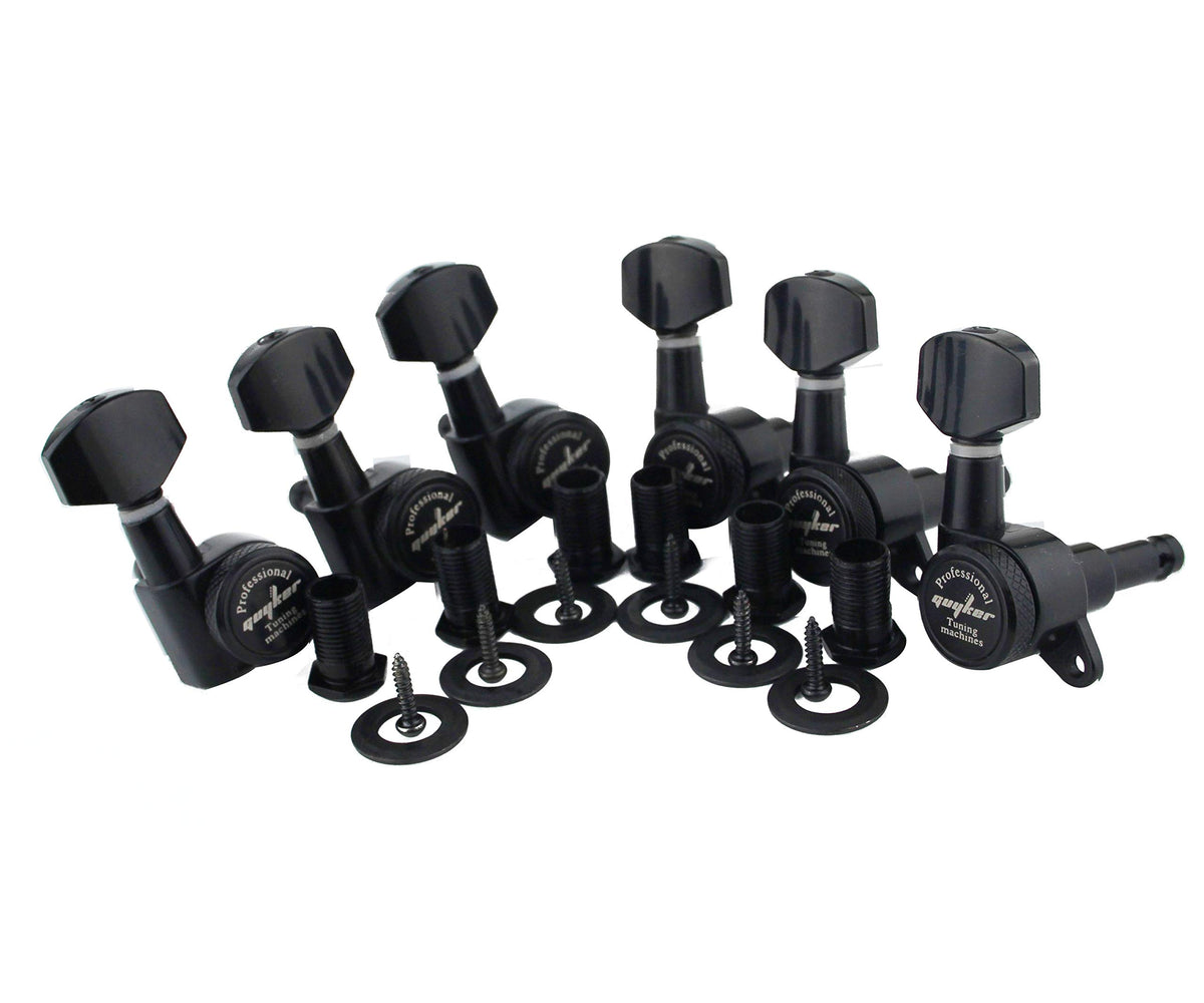 6 Locking Guitar Tuners Black E61613