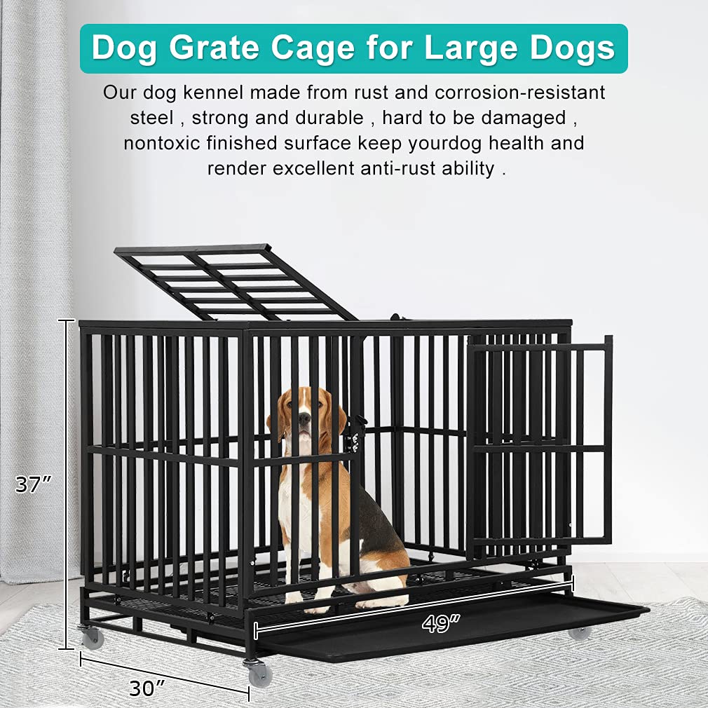 48 Inch Heavy Duty Metal Dog Crate with Double Door M97094