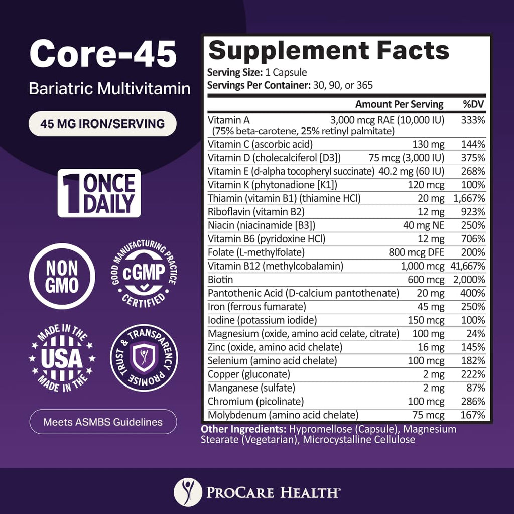 Bariatric Multivitamin 45mg Iron Capsule 30ct D599342