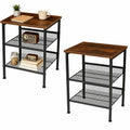3-Tier End Tables Set of 2 Metal Mesh Square J40363