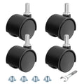 2 Inch Black Swivel Stem Casters Set of 4 H77013