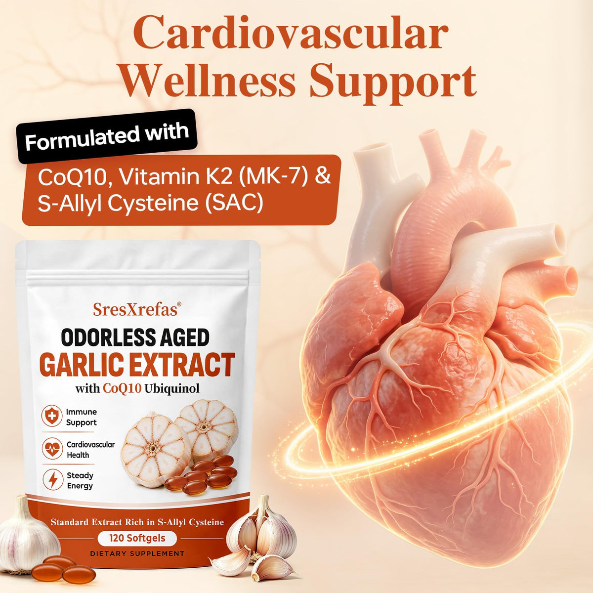 Aged Garlic Extract with CoQ10 Ubiquinol Softgels C180696