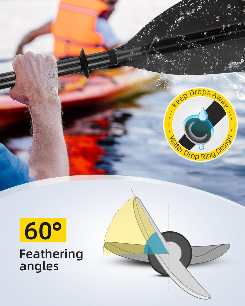 Adjustable Carbon Fiber Kayak Paddle S635