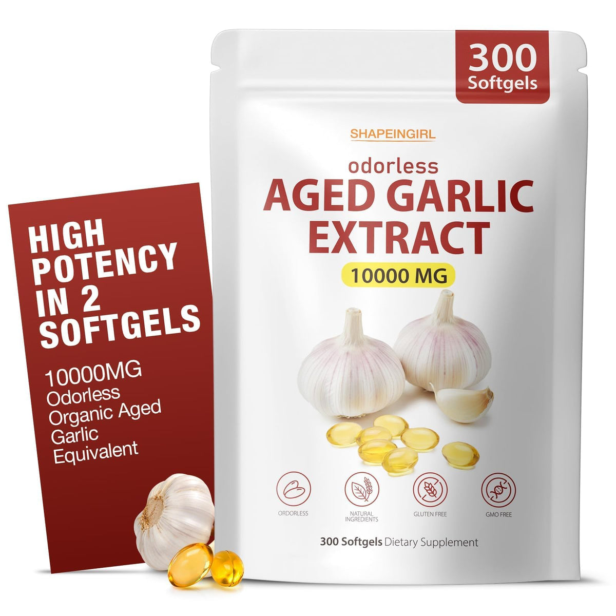 Garlic Extract Supplements, 300 Softgels P10493