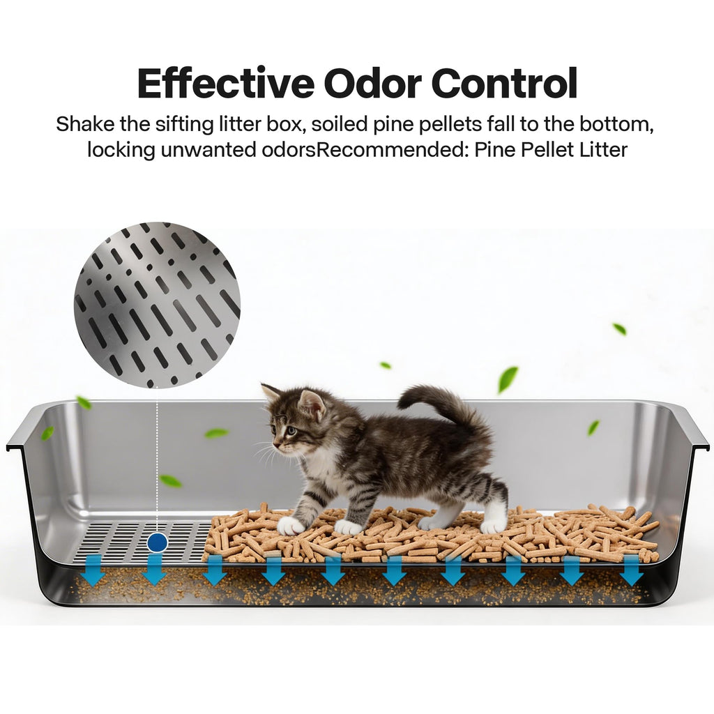 Stainless Steel Sifting Litter Box Z24754