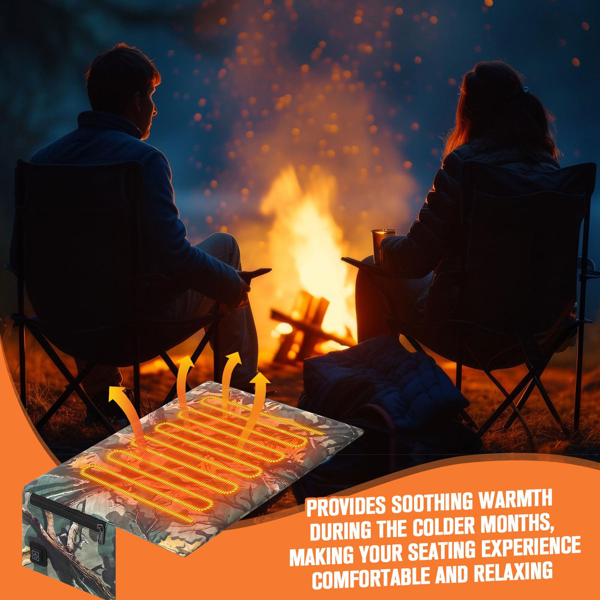 2 Pcs Heated Hunting Seat Cushion Pad A4954