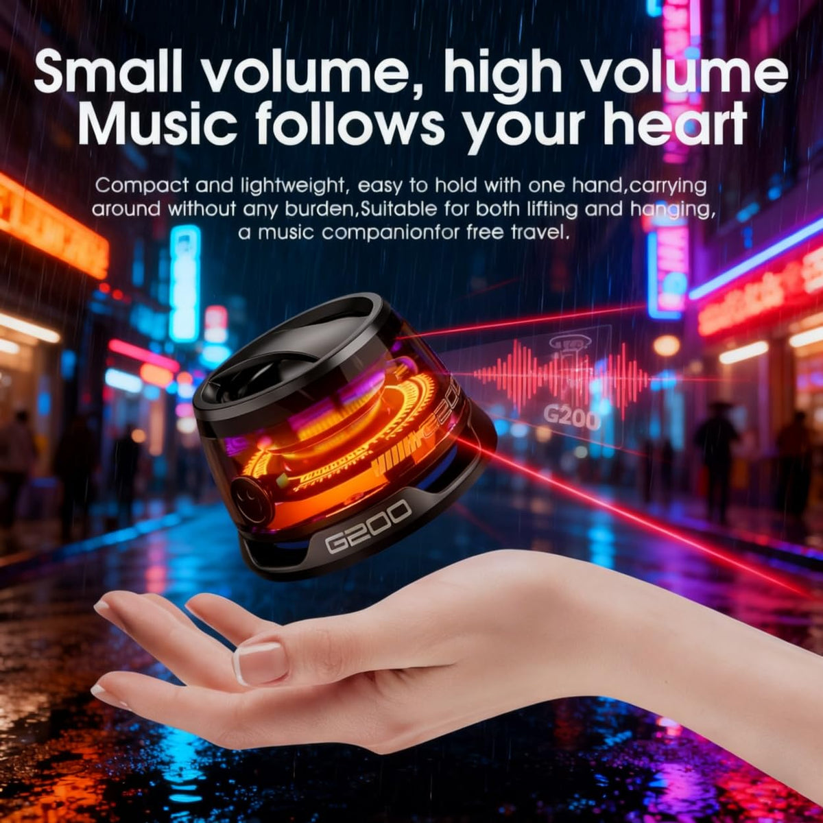 Magnetic Mini Bluetooth Speaker, Wireless Portable Speaker 2-Pack Black P72258