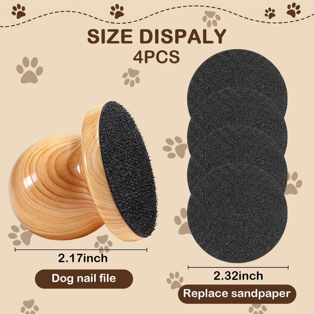 Dog Nail File Grinder Board with 4-Pack Replaceable Sandpaper Discs V907