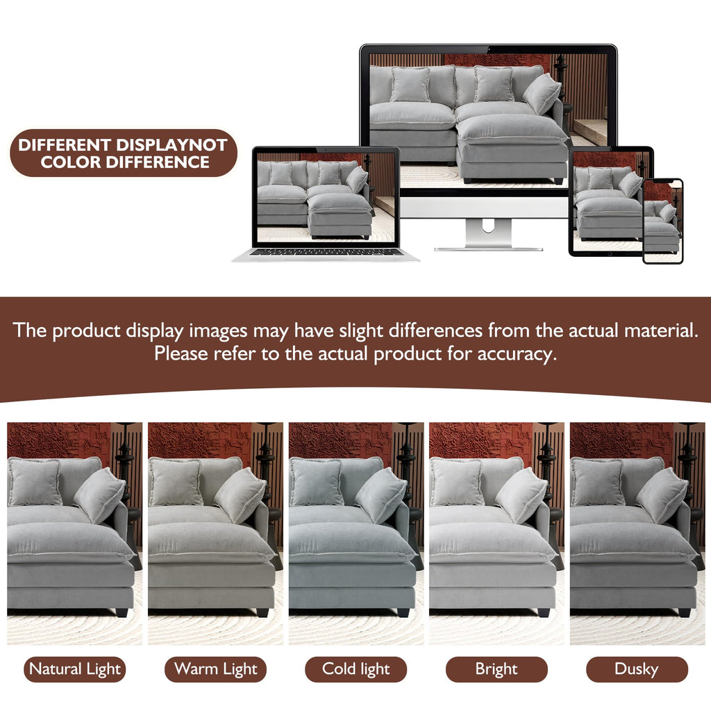 77 Inch Grey Chenille Loveseat B8679