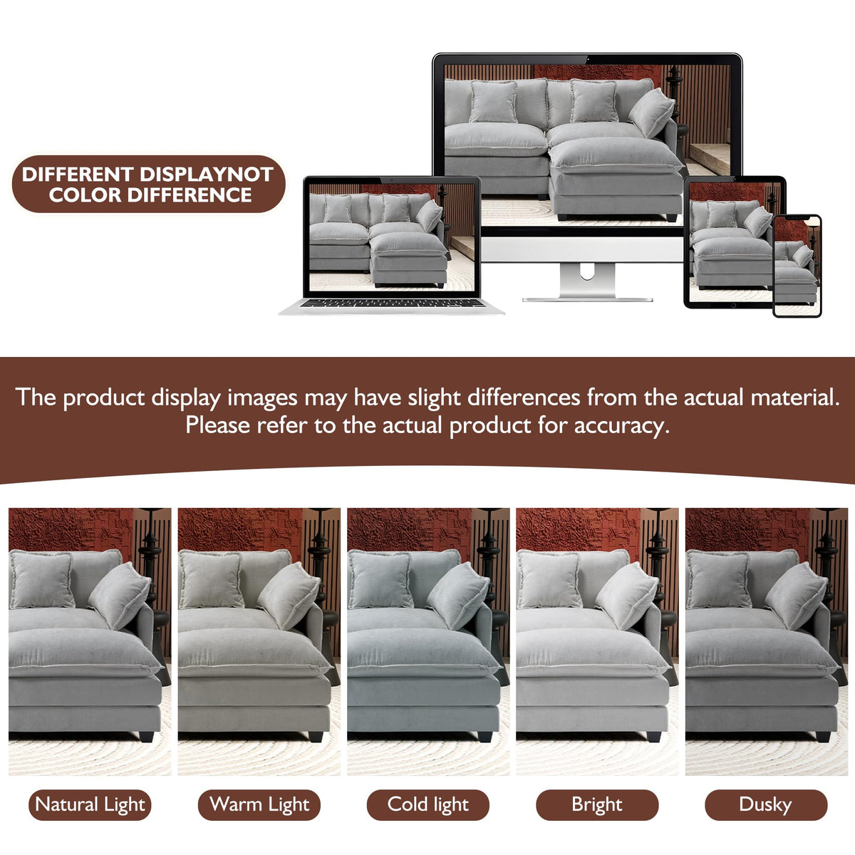 77 Inch Grey Chenille Loveseat B8679