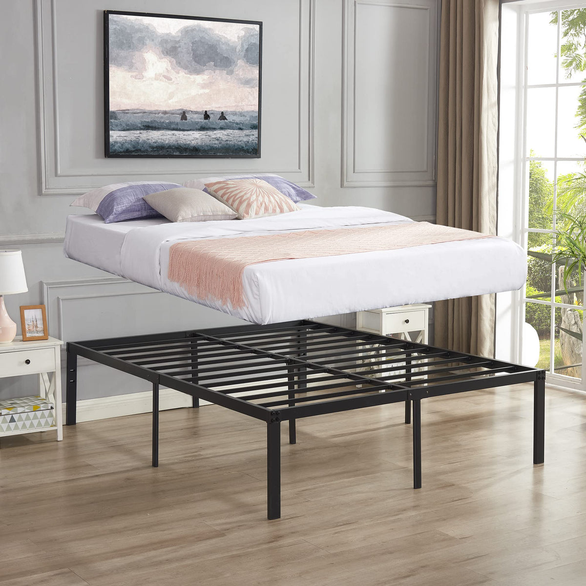 Queen Size Metal Platform Bed Frame N311376