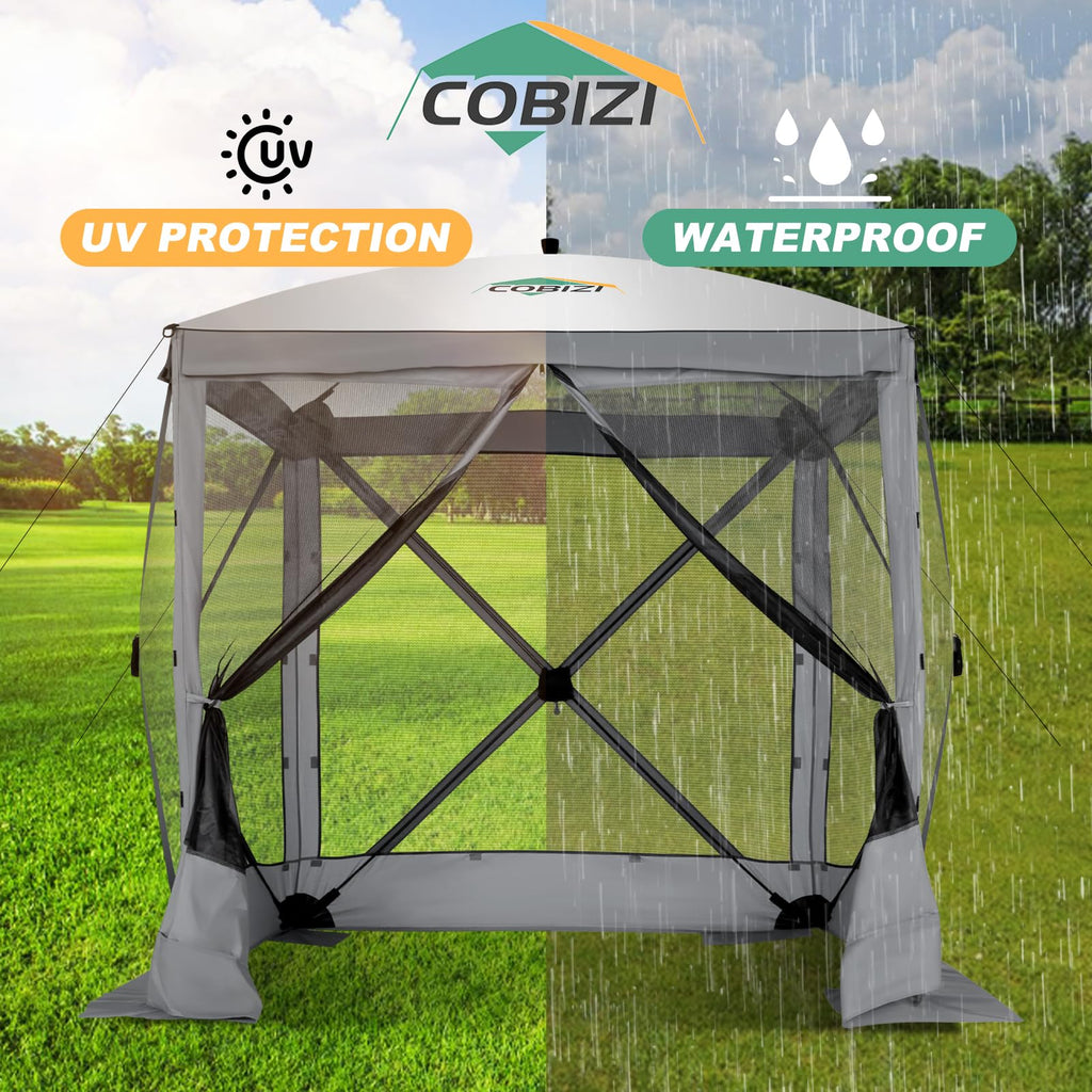 6x6 FT Waterproof Pop up Gazebo Tent with Mosquito Netting J976792