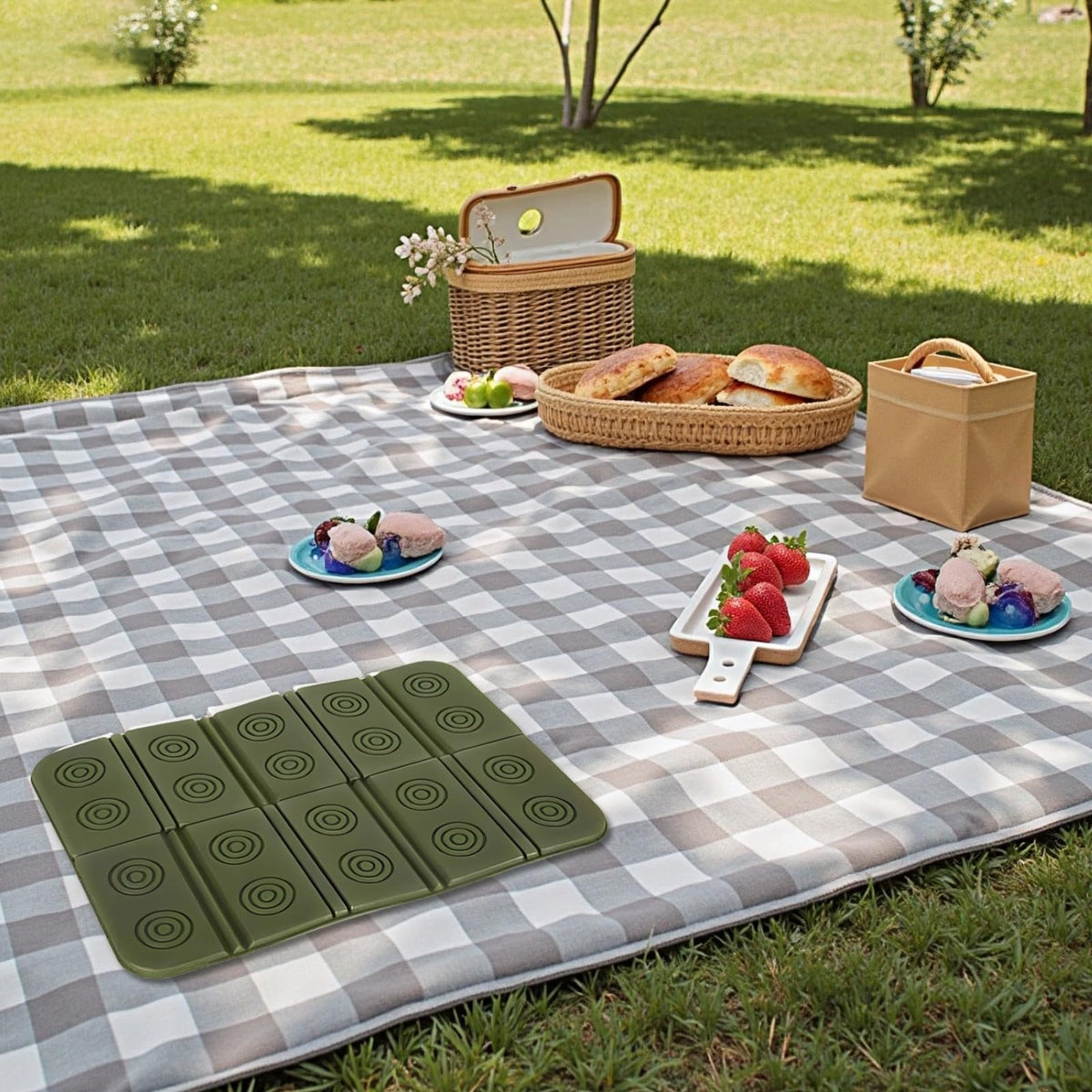 2 Pcs Waterproof Foam Camping Mat and Seat Cushion B3813