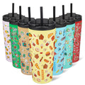 22 oz Insulated Stainless Steel Tumbler with Straw C433365