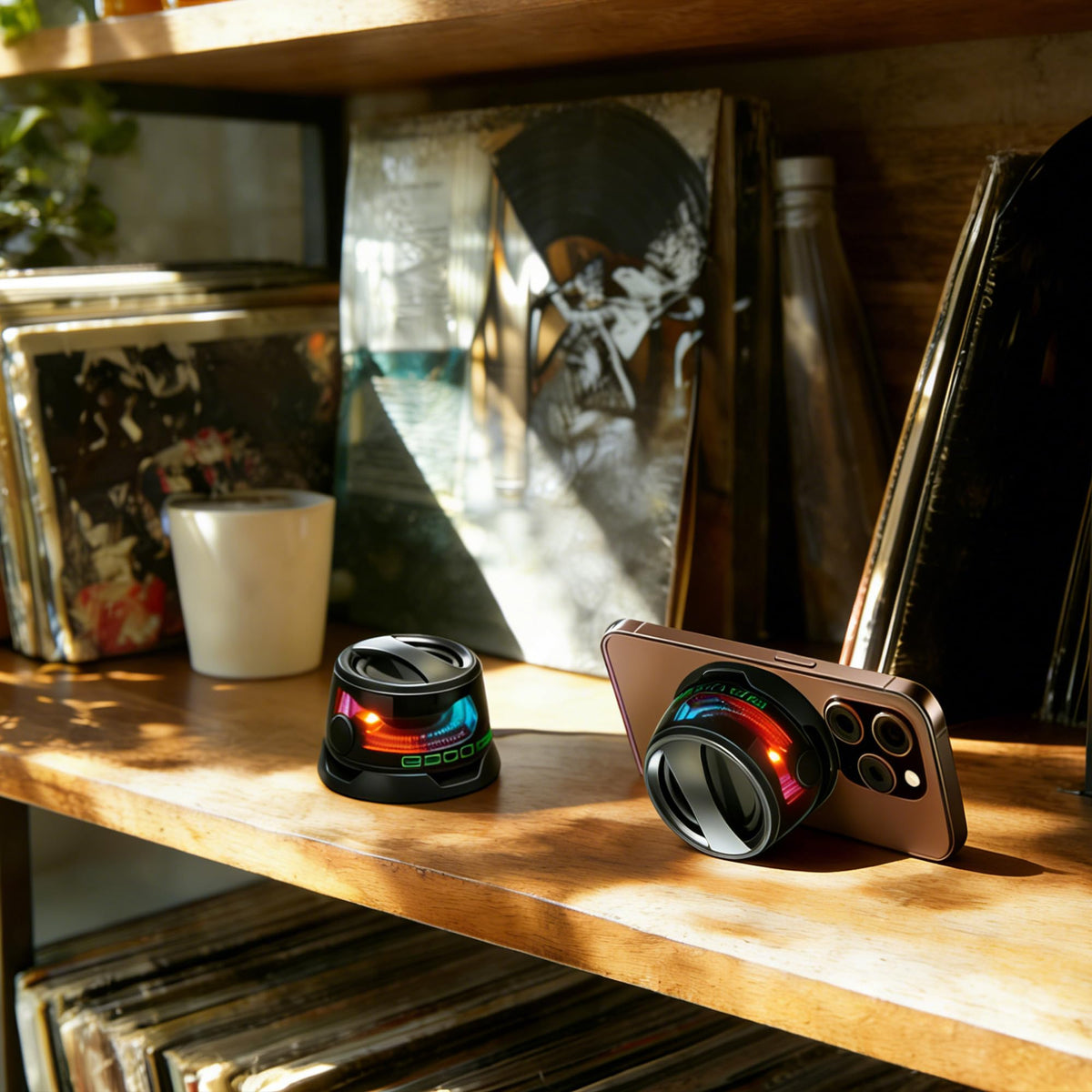 Magnetic Mini Bluetooth Speaker, Wireless Portable Speaker 2-Pack Black P72258