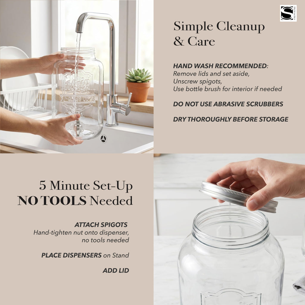 Glass Beverage Dispenser with Metal Stand 3 Gal U30265