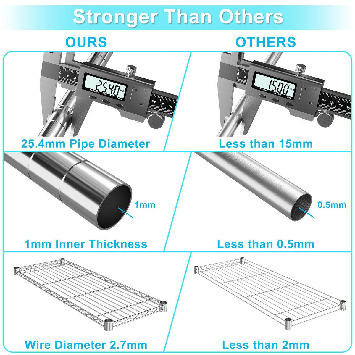 3-Tier Heavy Duty Metal Storage Shelves with Casters X6979