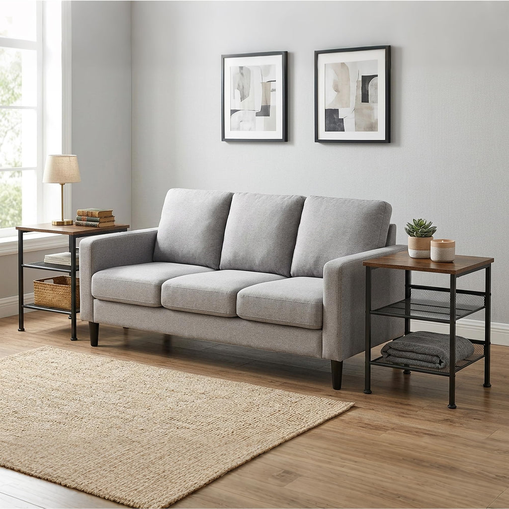 3-Tier End Tables Set of 2 Metal Mesh Square J40363