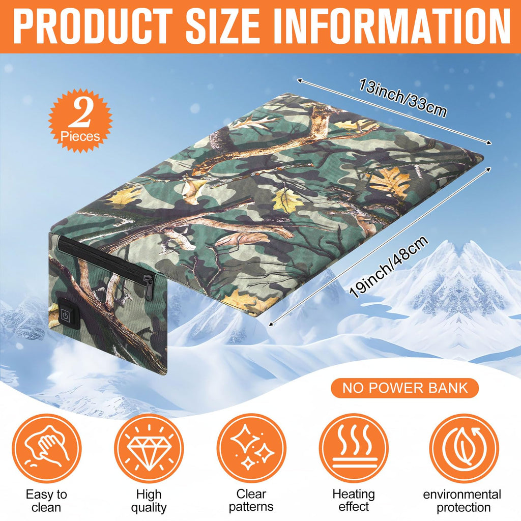 2 Pcs Heated Hunting Seat Cushion Pad A4954