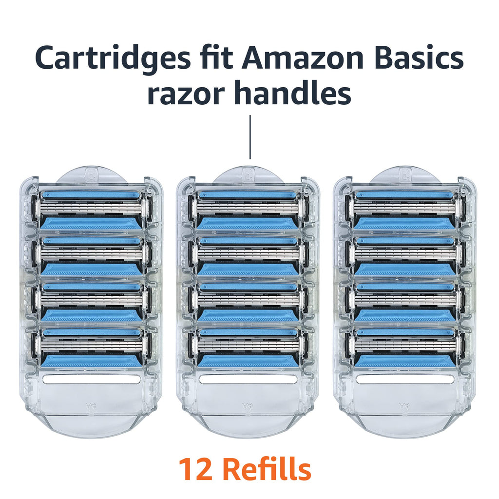 3-Blade Razor Refills with Dual Lubrication, 12 Cartridges C150508