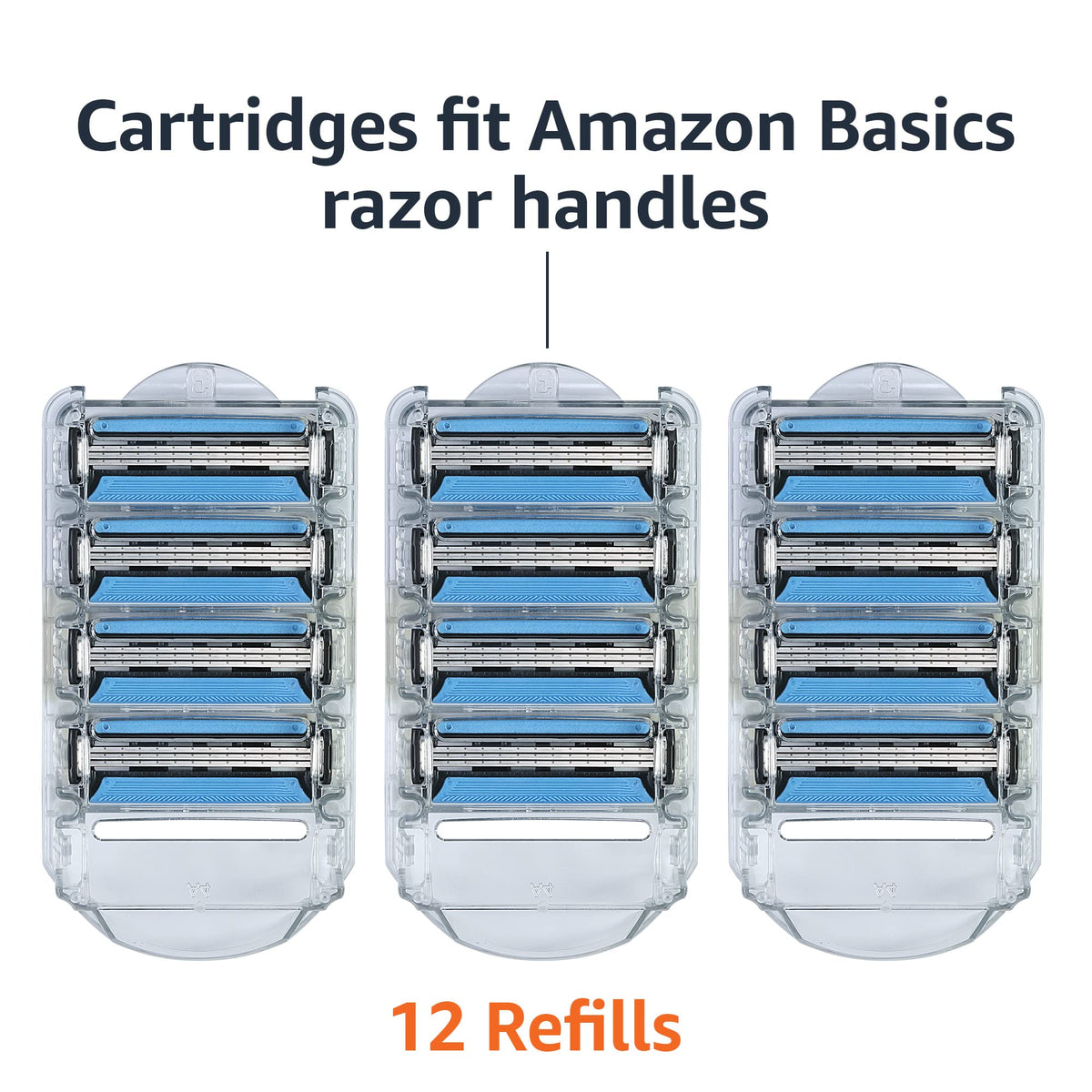 3-Blade Razor Refills with Dual Lubrication, 12 Cartridges C150508