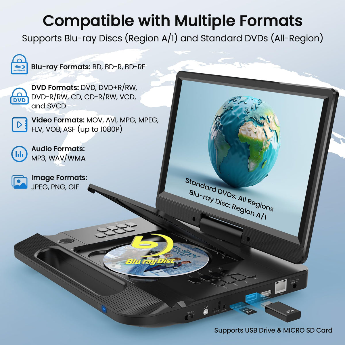 13.3” Portable Blu-ray Player O101