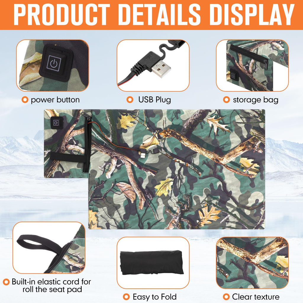 2 Pcs Heated Hunting Seat Cushion Pad A4954