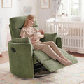 Oversized 360° Swivel Glider Recliner Chair with 2 Pillows and Footrest O1923