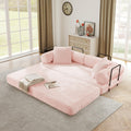 Pink Corduroy Convertible Sleeper Sofa Bed P705590
