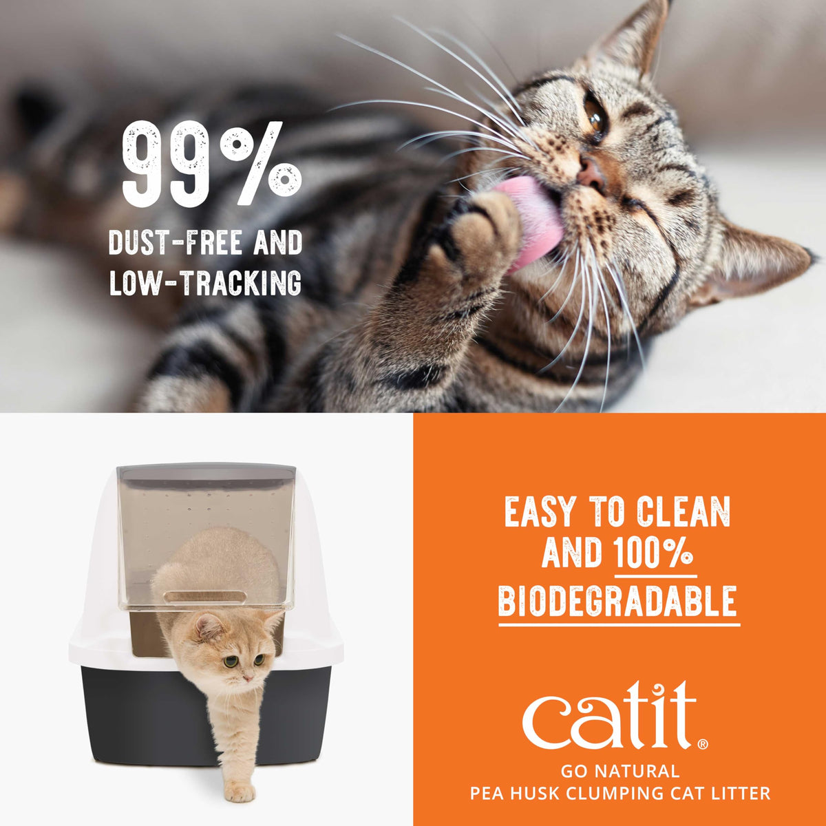 Pea Husk Clumping Cat Litter 12.3 lb Pack of 2 F875