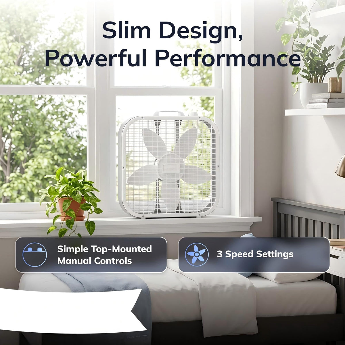 20 Inch White Box Fan P763
