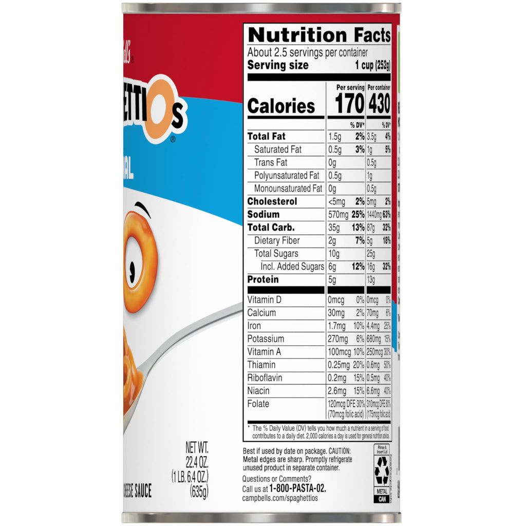 Canned Pasta 22.4 OZ Pack of 12 N673295