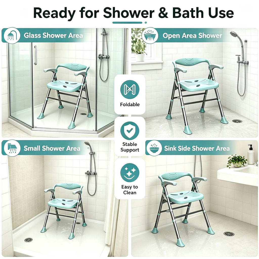 Heavy Duty Shower Chair with Arms and Back F7957